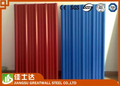 China Red Blue Color Coated Roofing Sheets Crest Tile 0.3-1.2mmX600-1250mm for sale