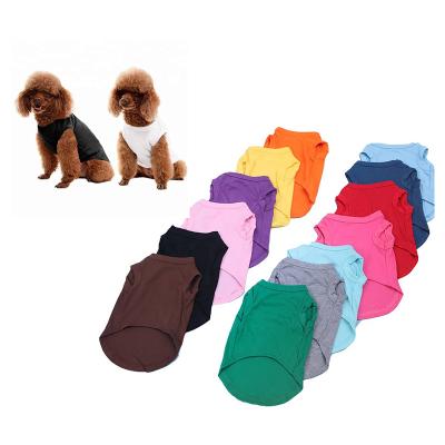 China Durable Comfortable Pets Clothing T-shirt Summer Dog Clothes White Cotton Simple Dog Clothes For Puppy Wholesale Cat Dog Clothes for sale