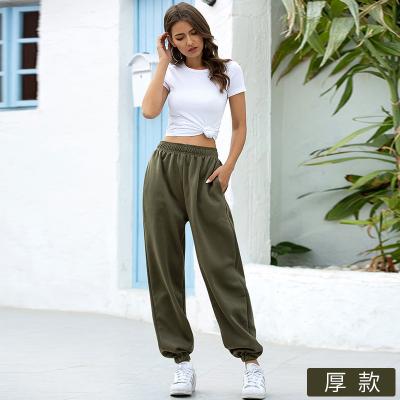 China Breathable Best Sell Women's Cotton Activewear Track Cuff Sweatpants Crop Jogger Pants With Pockets for sale