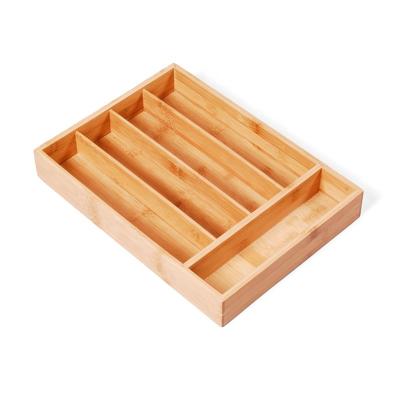 China Viable Cheap Price Home Organization 5 Slots Bamboo Desk Drawer Insert Divider Organizer For Kitchen for sale