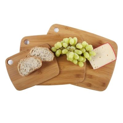 China Multi Functional Cutting Wooden Board 3 Pieces Natural Color Bamboo Chopping Board Cutting Board for sale