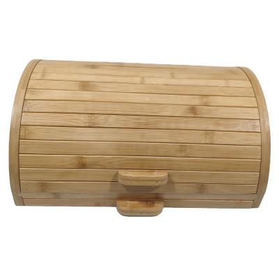 China Cheap Modern Bamboo Corner Loaf Container Wooden Price Bread Crate Food Storage Box With Bamboo Lid for sale