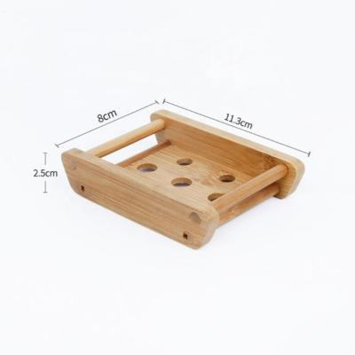 China Sustainable Custom Logo Modern Bathtub Mini Shower Wooden Bamboo Soap Dish Drain for sale