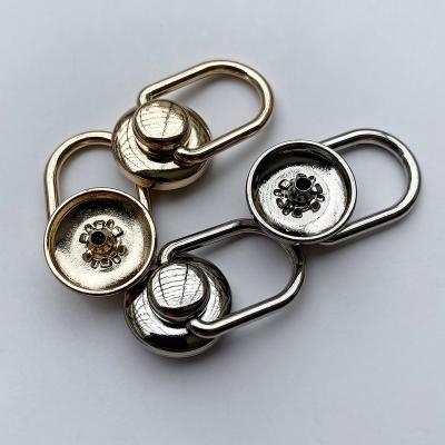 China Sustainable Wholesale  brand engrave logo Zinc Alloy   four parts spring Women's Decorative clasp  metal buttons  Luggage  snap  buttons for sale