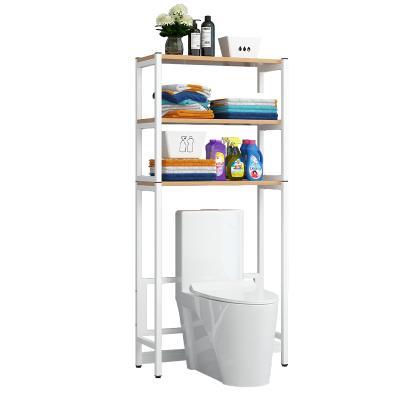 China 3 Tier Metal Tube Pipe Washing Machine Shelf Washing Machine Rack Steel Bathroom Storage Saving Viable Above Toilet Rack Shelf for sale