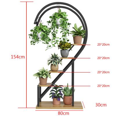 China Living Room Heart Shape Flower Stand Eco-friendly Durable Pot Rack Floor Indoor Green Flower Stand for sale