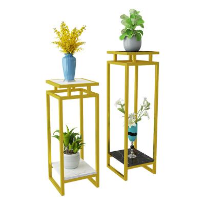 China Outdoor Plant Stand Flower Style Metal Rack Floor Stand Eco-friendly Creative Durable Nordic Wrought Promotion Plant Stand for sale