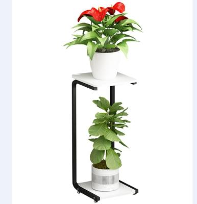 China Eco-friendly Durable U Shape Nordic Indoor Floor-standing Decorative Metal Flower Plant Pot Holder Rack for sale