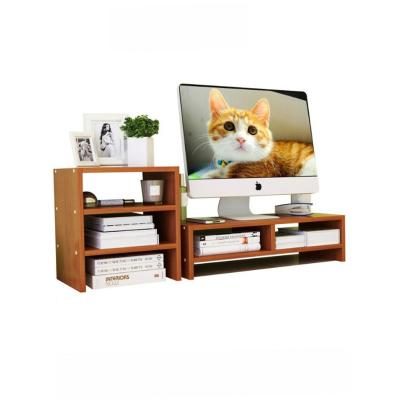 China Easy To Assemble Wholesale Wooden Monitor Stand Riser Filing Cabinet Computer Monitor Heightened Shelf for sale