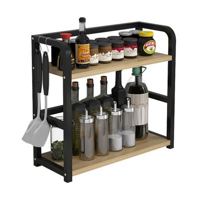 China Easy Assemble Metal Rack Kitchen Storage Organizer Multifunction Spice Bottle Seasoning Shelf for sale