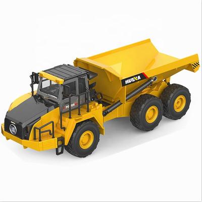 China Toy Metal Alloy Rc Construction Car Radio Control Diecast Toys Dump Truck 1:24 2.4G 9 Channel Toy Huina 1568 for sale