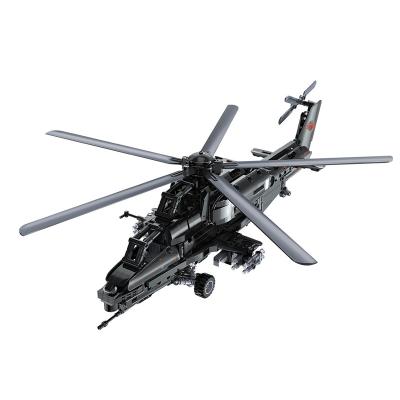 China Building Toy Wz-10 Diy Rc Bricks Fighting Helicopter Airplane Toys Boys Gift Construction Toy Block C61005w for sale