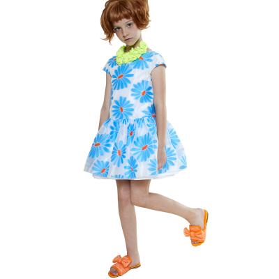 China Fashion Breathable Custom Floral Print 8 Years Old Girls Smocked Dress Designs Baby Summer Dress for sale