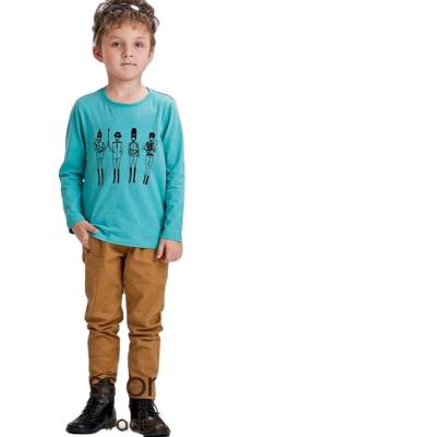 China New Autumn Kids Breathable Cotton Long Sleeve T Shirt Boys Blue T-Shirt for sale