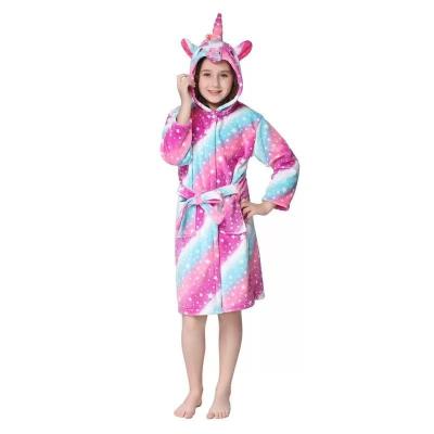 China QUICK DRY Hot Selling Coral Velvet Children's Winter Bathrobe Children's Bathrobe Hooded Pajamas for sale