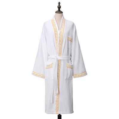 China Spring Summer Wholesale 100% Cotton Thermal Bathrobe Pajamas Women Couple Sleepwear Hotel Bathrobe For Four-Season for sale