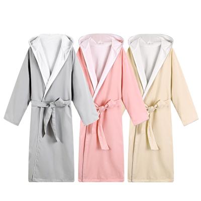 China Custom Made Premium Hotel Quality Logo Luxury Dignity Double Layer Peach Skin Bathrobe QUICK DRY for sale