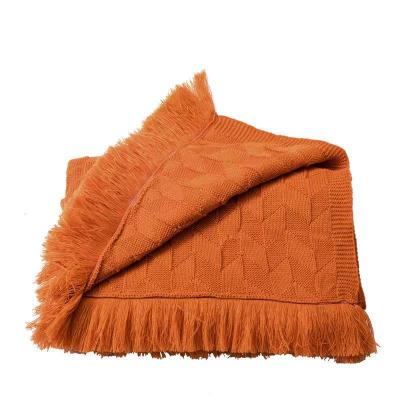 China New Nordic Therapy Style Knitting Pure Color Bed Blanket Towel With Sofa Blanket With Blanket Photography for sale