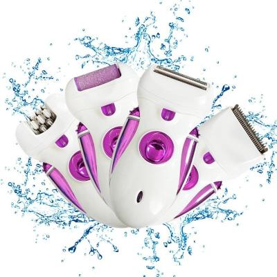 China Mini Portable Rechargeable Painless 4 in 1 Lady Epilator with Shaver and Epilator Pedicure Function for sale