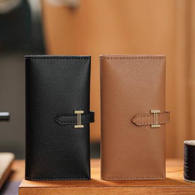 China Gifts888 Unisex Genuine Cowhide Long Cowhide Wallet Handmake Cowhide Leather Card Package for sale