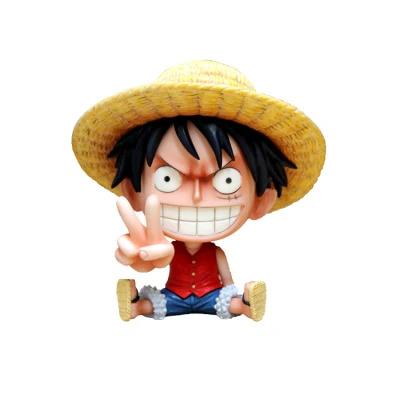 China Cartoon Toy Wholesale High Quality One Piece Cute Q Version Luffy PVC Anime Figures PVC Toys for Home Decoration for sale