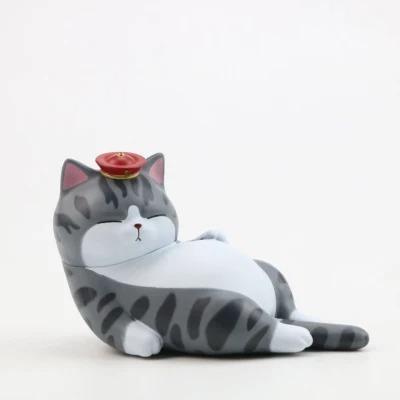 China Custom Animal Doll Small Toy Cute Lazy Cat Children Toy Cat Cartoon Toy OEM Decoration Figure for sale