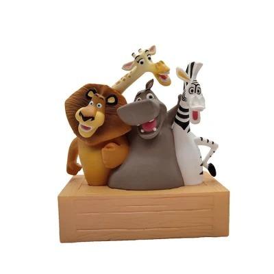 China 2023 New Cartoon Design Doll Lion Hippo Zebra Doll Toy Model Cute Animal Home Decoration Figure for sale