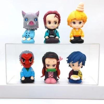 China Cartoon Toy Demon Slayer Kimets No Yaiba Agatsuma Zenitsu Kamado Nezuko and Cartoon Toy Pvc Kamado Tanjirou Anime Action Number Figures for sale