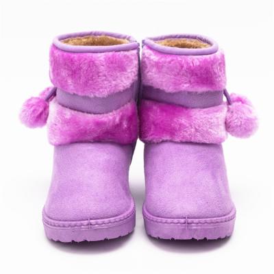 China Light factory wholesale children's shoes hair ball snow boots thickened children's boots cotton warm shoes for sale