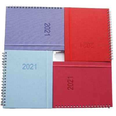 China Wholesale 2021 Hardcover Book Free Sample PU Spiral Notebook Logo Planner High End Customized Printing for sale