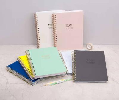 China Hardcover Book Makers Wholesale PU High End Custom Logo Custom Planner Spiral for sale