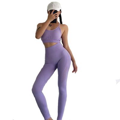 China Antibacterial Tracksuit Yoga Sets Women Fitness Gym Seamless Yoga Set for sale