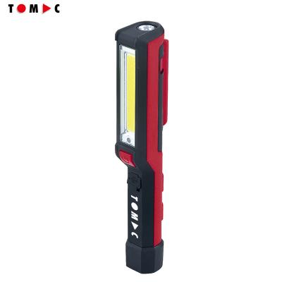 China ABS+PC with magnetic clip TOMAC Customized ABS Magnetic Pocket Clip 2W COB + 1W SMD pen light  LED Flashlight Work Light for sale