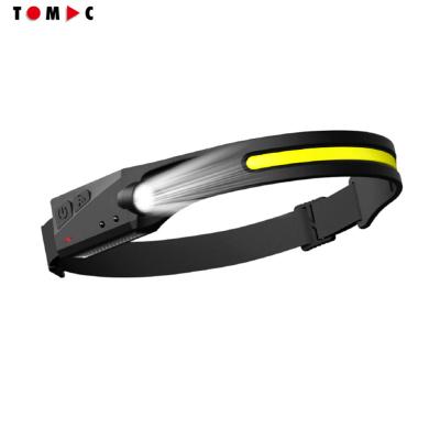 China ABS+PC with magnetic clip TOMAC Customized ABS Magnetic Pocket Clip 5W COB Rechargeable Panelheadlamp with Motion Sensing LED Flashlight Work Light for sale