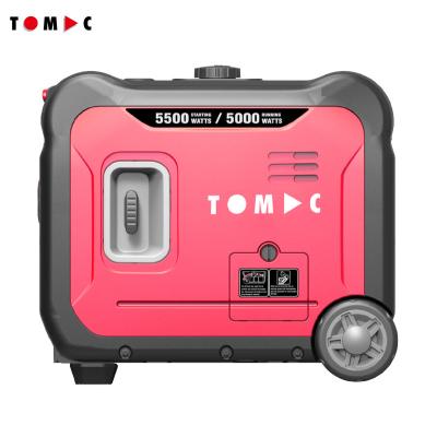 China Tomac Portable Silent Inverter 5500W Gasoline Generator With Built-in Trolley TC60001 for sale