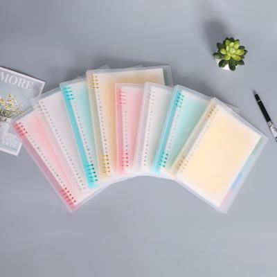 China Wholesale A5 B5 Hard Cover Clear Cover Colorful Soft Colorful Refillable Refillable Loose-leaf Notebook, Plastic Spiral Notebook with 60 Sheets for sale