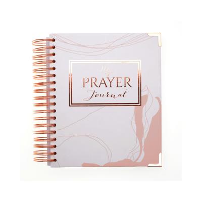 China Custom Hardcover Book My Prayer Journal Notebook Premium Gold Spiral Hardcover Book for sale