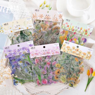 China Environmentally Friendly Special Shaped Planner Stickers Various Flower Series Decals Planner Sticker Set For Decoration Personalize for sale