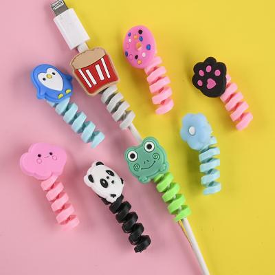 China Popular Eco-Friendly Silicone Mobile Phone Accessories Cable Protector Cartoon Bite Series Phone Usb Charging Cable Protector De Cable for sale