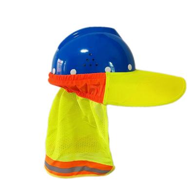 China High Visibility Construction Worker Helmet Anti-Uv Visor Breathable Sun Shade Hat Neck Shade for sale