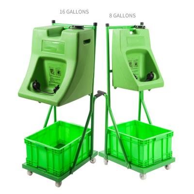 China Factory Direct Supply Safety Shower And Eye Wash 8 Gallon Trolley Portable Eyewash With Trolley Te koop