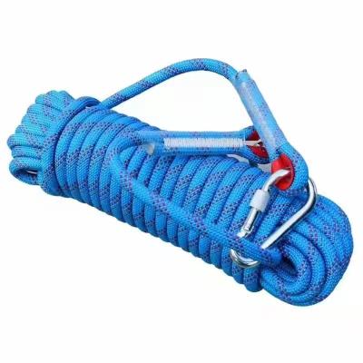 China High Height Working Rope Static Ice Climbing Equipment 10m Rock Climbing Outdoor Climbing Rope With Two Snap Hook for sale