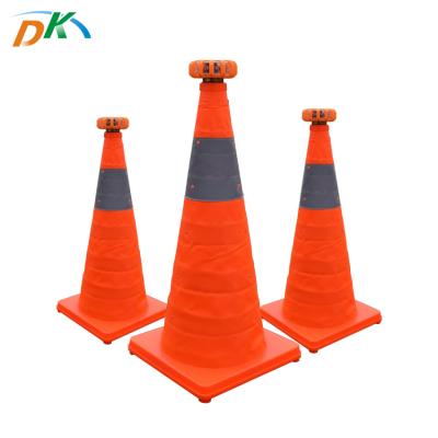 China Durable Road Racing Cones Road Safety Reflective Cones Sign Folding Traffic Cone With Warning Light for sale