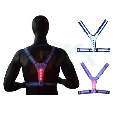 China FLASH LED Motorcycle Safety Walking Reflective Fabric Length Adjustable Height LED Warning Vest for sale