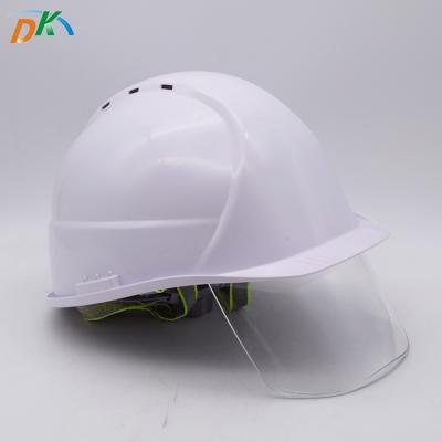 China Construction EN166 Approved Standard Hard Hat with Chin Strap Removeable Visor for sale