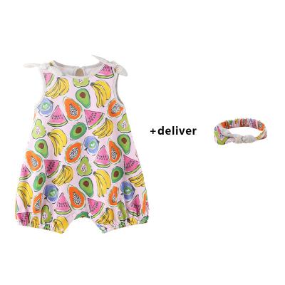 China Wholesale Custom Washable Feng Shui Children's Girl Fruit Print Corset One-Piece Tropical One-Piece Designer Clothing Supplier for sale