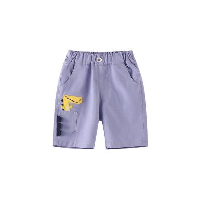 China Custom 7 cotton dinosaur print boy elastic band 7 shorts LOGO support summer anti-pilling woven leisure children's cotton boy shorts for sale