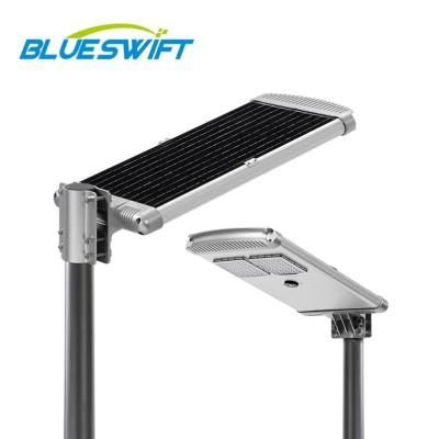 China ROAD BLUESWIFT Ip65 High Efficiency Light Control Integrated 40 60 120 180 Watts All In One Led Solar Street Light for sale