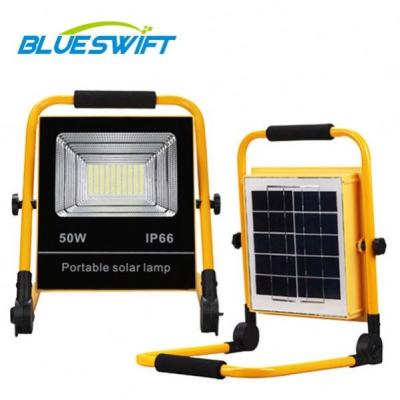 China Anywhere Emergency Work Light 10w 20w 30w 50w 100w Outdoor Portable Rechargeable Solar LED Flood Light for sale