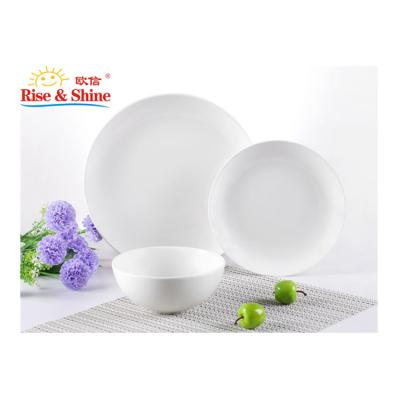 China New Bone China Dinnerware Set 16pcs/24pcs/30pcs Viable White Plain White Ceramic Dinnerware Tableware for sale